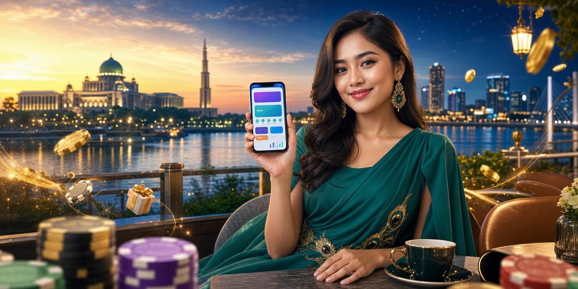 Pemain menggunakan telefon untuk bermain kasino mudah alih di Putrajaya